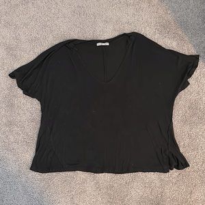Charlotte Russe Black V-neck crop top size: XS